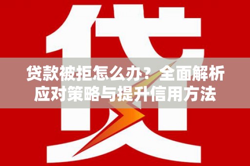 双清贷款被拒怎么办？全面解析应对策略与提升信用方法