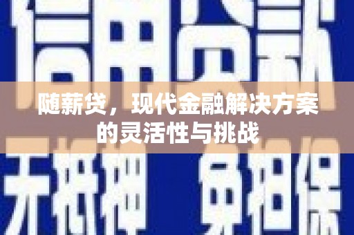 双清随薪贷，现代金融解决方案的灵活性与挑战