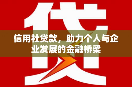 双清信用社贷款，助力个人与企业发展的金融桥梁