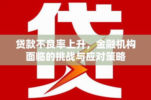 双清贷款不良率上升，金融机构面临的挑战与应对策略