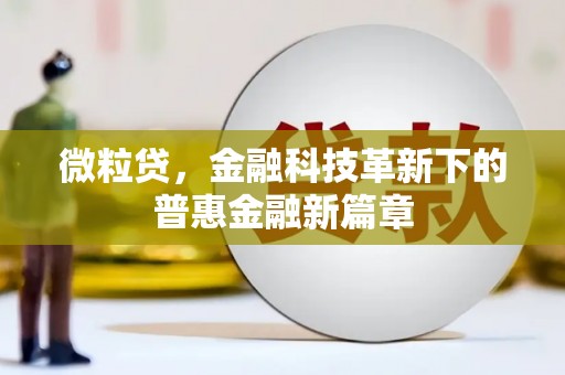 双清微粒贷，金融科技革新下的普惠金融新篇章