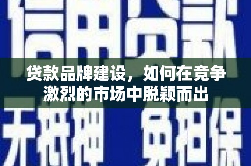 双清贷款品牌建设，如何在竞争激烈的市场中脱颖而出