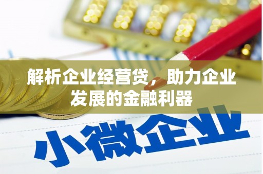 双清解析企业经营贷，助力企业发展的金融利器