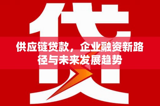 双清供应链贷款，企业融资新路径与未来发展趋势