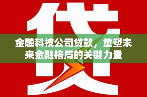 双清金融科技公司贷款，重塑未来金融格局的关键力量