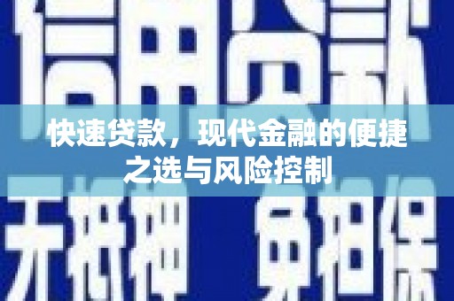 双清快速贷款，现代金融的便捷之选与风险控制