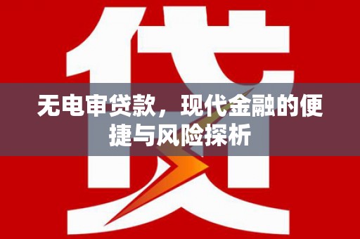 双清无电审贷款，现代金融的便捷与风险探析