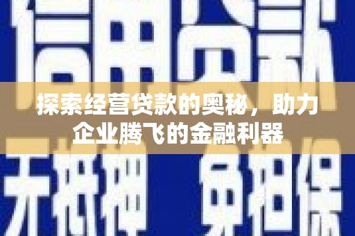 双清探索经营贷款的奥秘，助力企业腾飞的金融利器