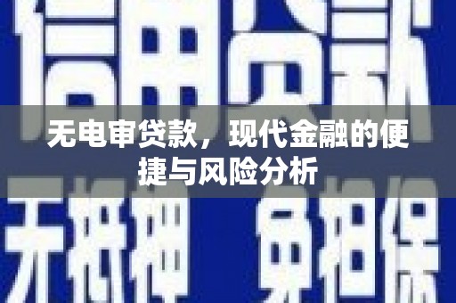 双清无电审贷款，现代金融的便捷与风险分析