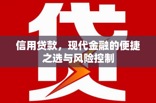 双清信用贷款，现代金融的便捷之选与风险控制