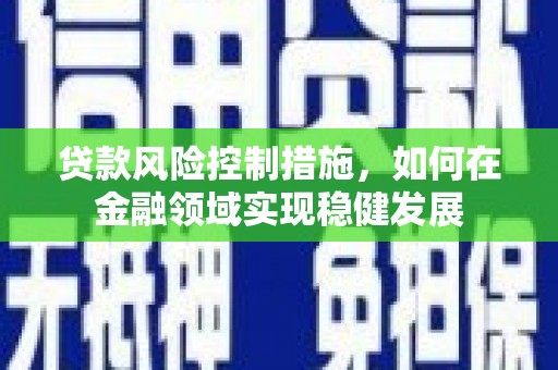 双清贷款风险控制措施，如何在金融领域实现稳健发展