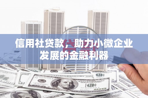 双清信用社贷款，助力小微企业发展的金融利器