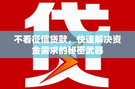 双清不看征信贷款，快速解决资金需求的秘密武器