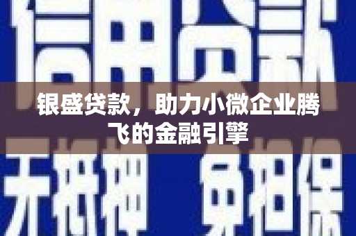 双清银盛贷款，助力小微企业腾飞的金融引擎