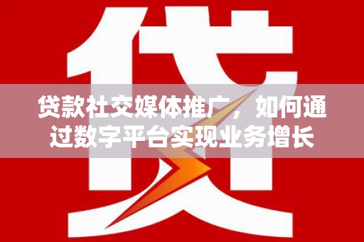 双清贷款社交媒体推广，如何通过数字平台实现业务增长
