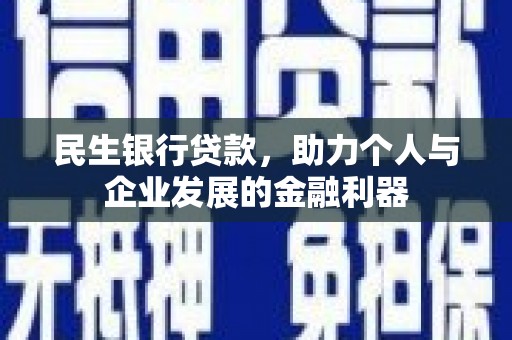 双清民生银行贷款，助力个人与企业发展的金融利器