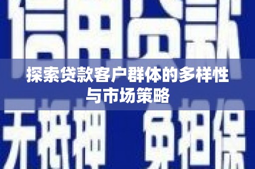 双清探索贷款客户群体的多样性与市场策略