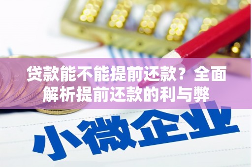 双清贷款能不能提前还款？全面解析提前还款的利与弊