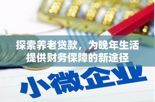 双清探索养老贷款，为晚年生活提供财务保障的新途径