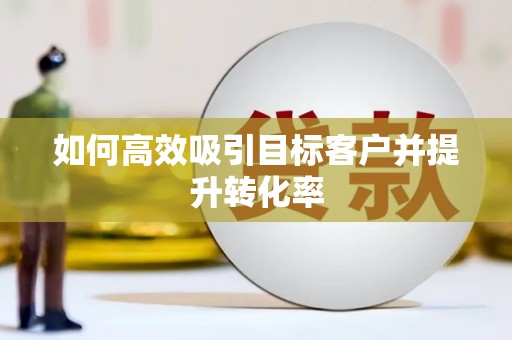 双清如何高效吸引目标客户并提升转化率
