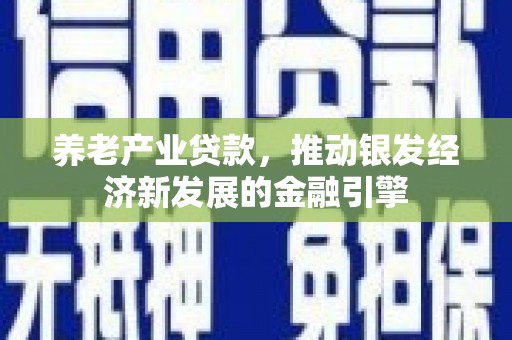 双清养老产业贷款，推动银发经济新发展的金融引擎