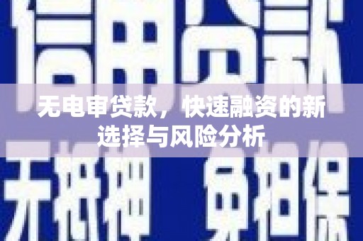 双清无电审贷款，快速融资的新选择与风险分析