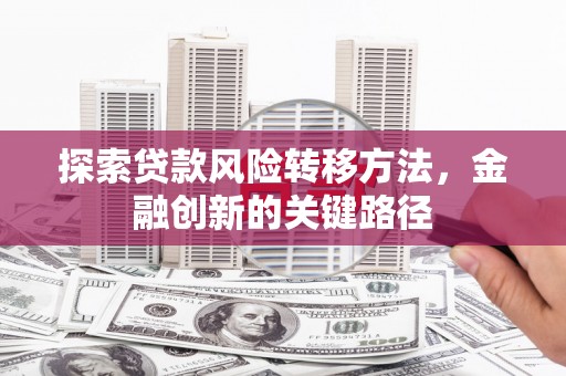 双清探索贷款风险转移方法，金融创新的关键路径