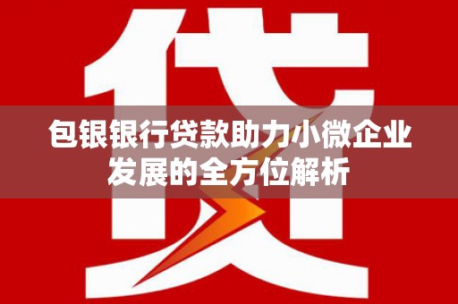 双清包银银行贷款助力小微企业发展的全方位解析