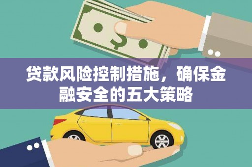 双清贷款风险控制措施，确保金融安全的五大策略