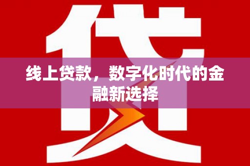 双清线上贷款，数字化时代的金融新选择