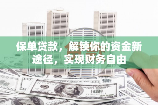 双清保单贷款，解锁你的资金新途径，实现财务自由