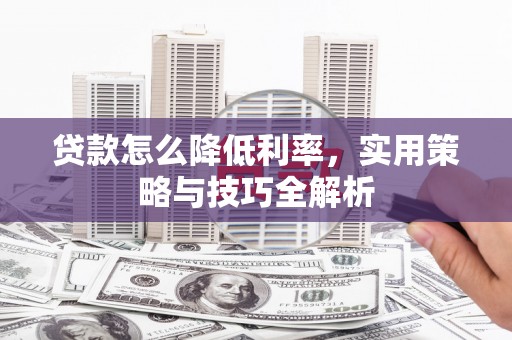 双清贷款怎么降低利率，实用策略与技巧全解析