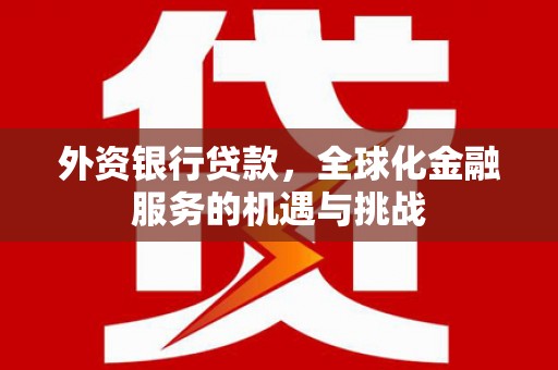 双清外资银行贷款，全球化金融服务的机遇与挑战