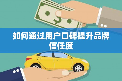 双清如何通过用户口碑提升品牌信任度